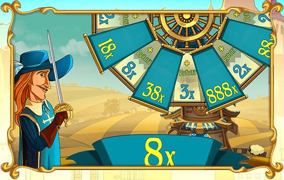 Three Musketeers onnenpyörä