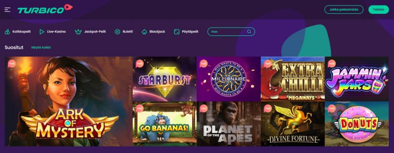 Turbico Casino etusivu