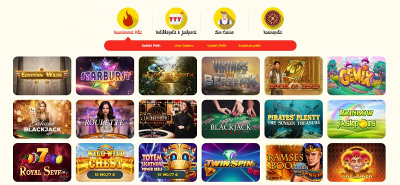 kassu casino kuumimmat pelit